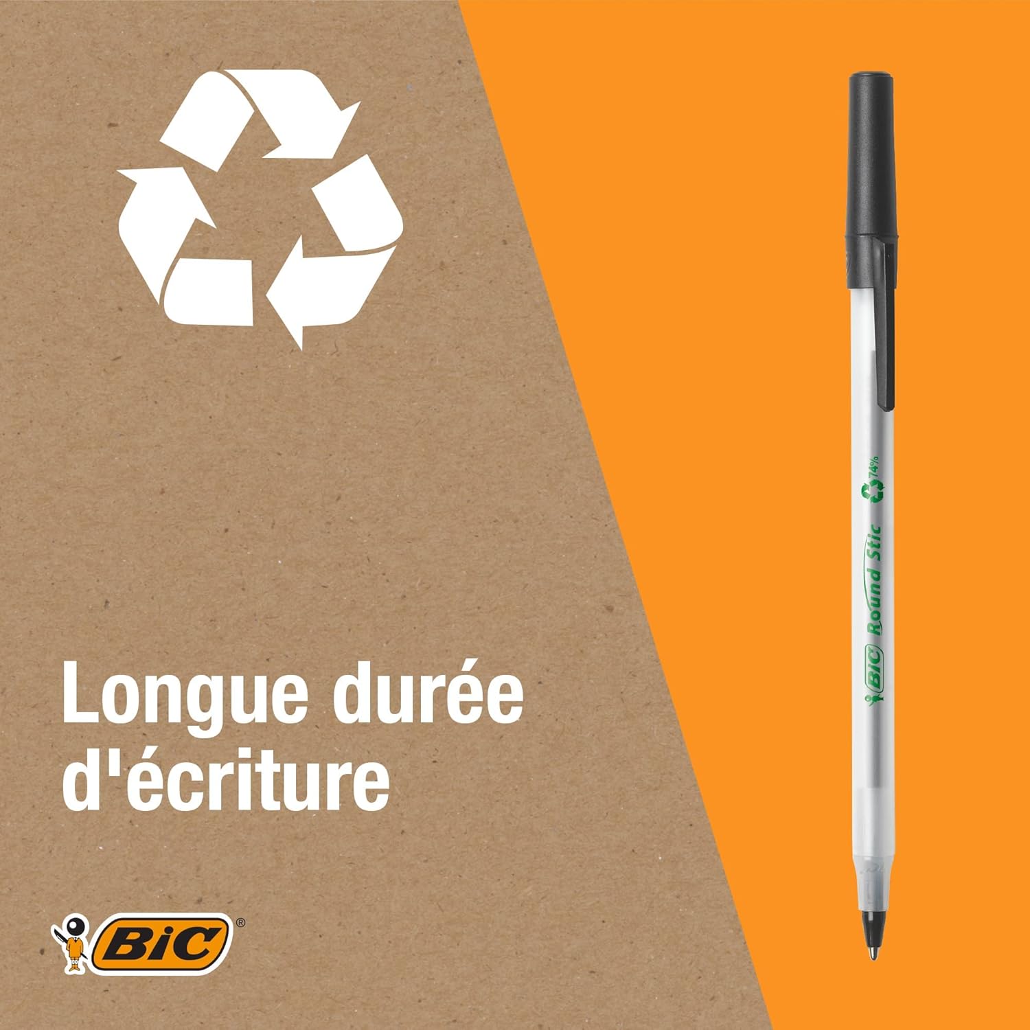Bic ECOlutions Round Stic Ballpoint Pen in Blue, Line Width 0.4 mm, Pack of 60, Ideal for the Office, Home Office or School