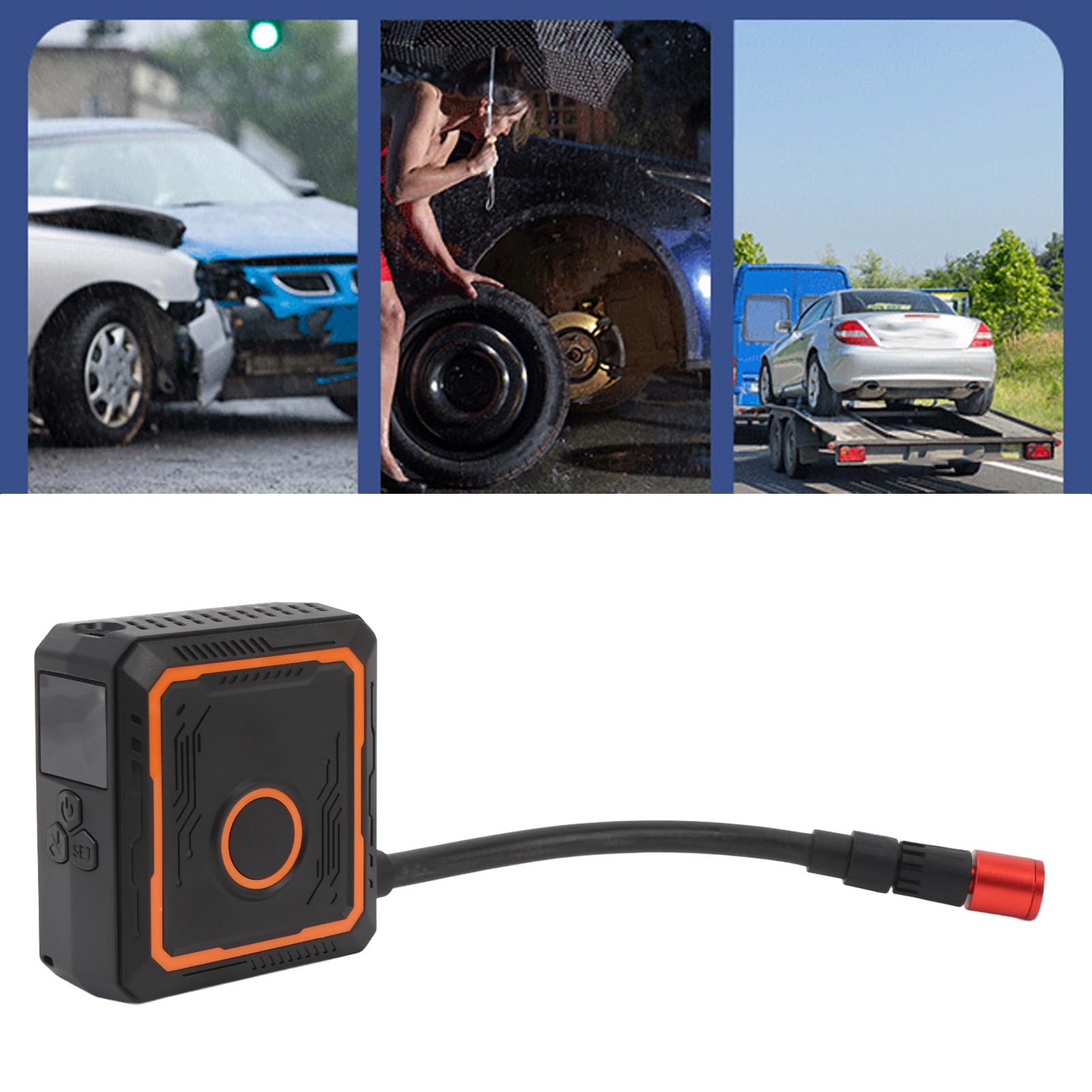 Bomba de aire eléctrica para bicicleta recargable, pantalla LED, inflador rápido inalámbrico de 150 Psi con batería de 2400 mAh para coche, motocicleta, balón, baloncesto, fútbol