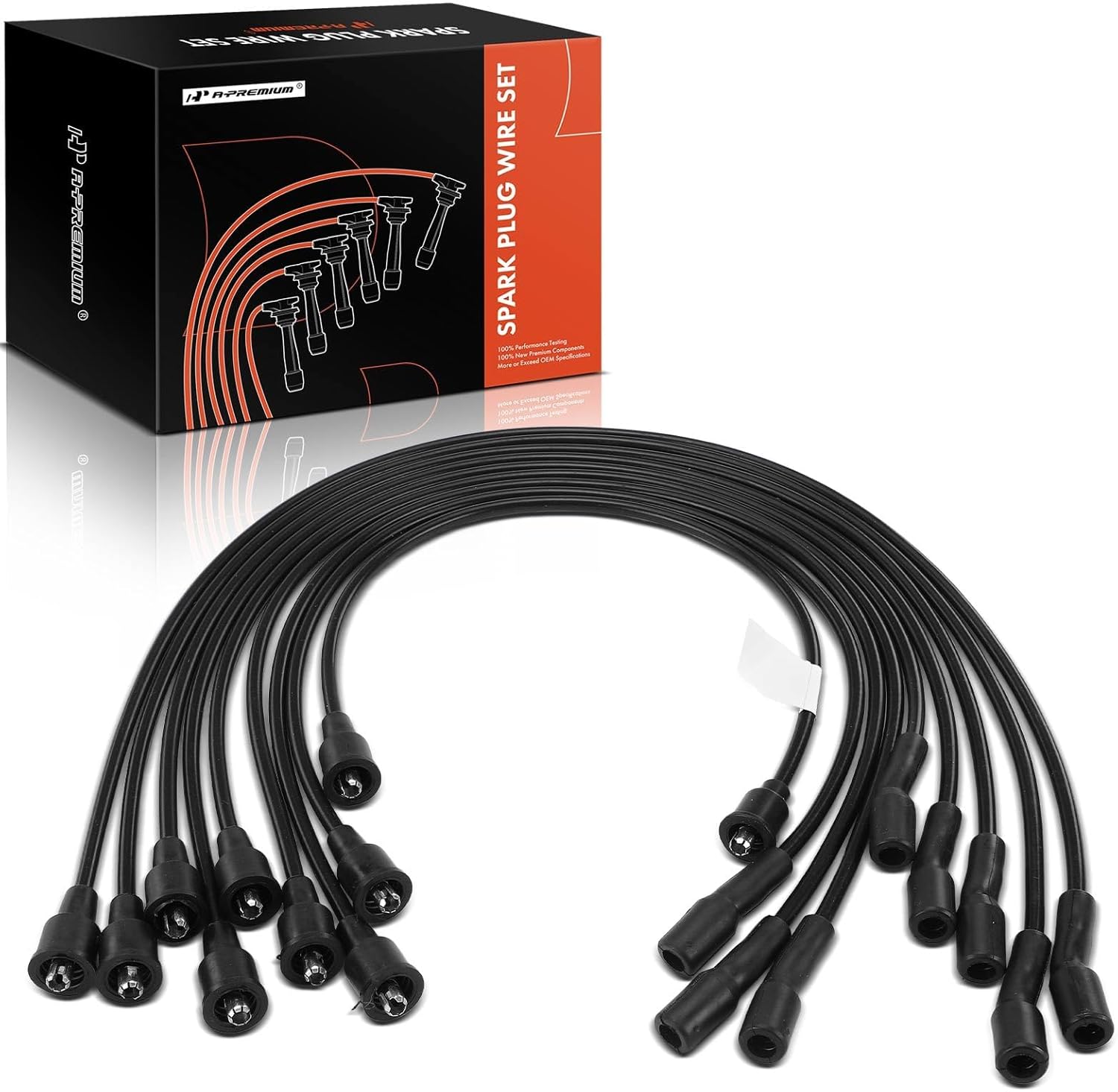 A-Premium 9PCS Spark Plug Wires Compatible with Jeep Cherokee 1975-1983, CJ5, CJ6, CJ7, J10, J20, Grand Wagoneer, Wagoneer & AMERICAN MOTORS AMX, Concord, Gremlin, Hornet, Matador, Pacer, Spirit