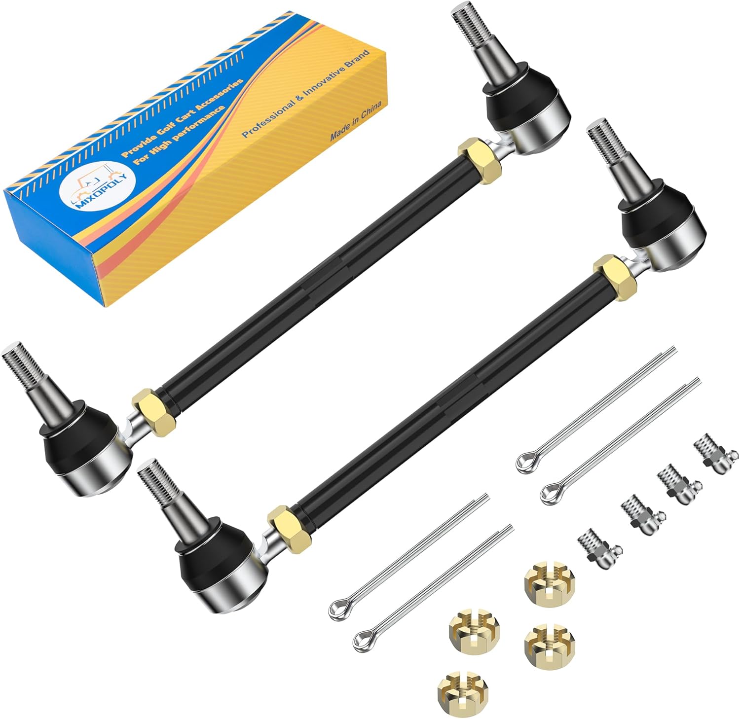 2Pcs Golf Steering Tie Rod End & Shaft Kit Replacement for EZ-GO TXT/Medalist/Marathon 1994-2001 Gas & Electric Replace OEM 70074-G01 70074-G02 70074G01 70074G02