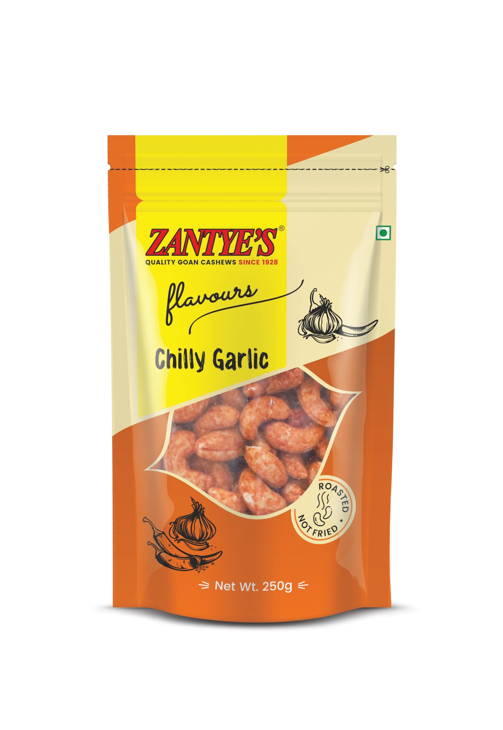 Zantye’s Roasted Garlic Cashews 250g | Premium Kaju Nuts | Fresh Dry Fruits in Fresh | Crunchy Garlic & Chilli Oil Cashew Snack-picture-27