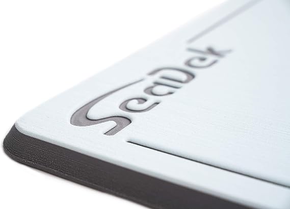 SeaDek Pad | Dual Density Helm Pads | Anti-Fatigue | Anti Slip | 20mm Thickness | Brushed Texture | Caribbean Blue Over Storm Gray, Small