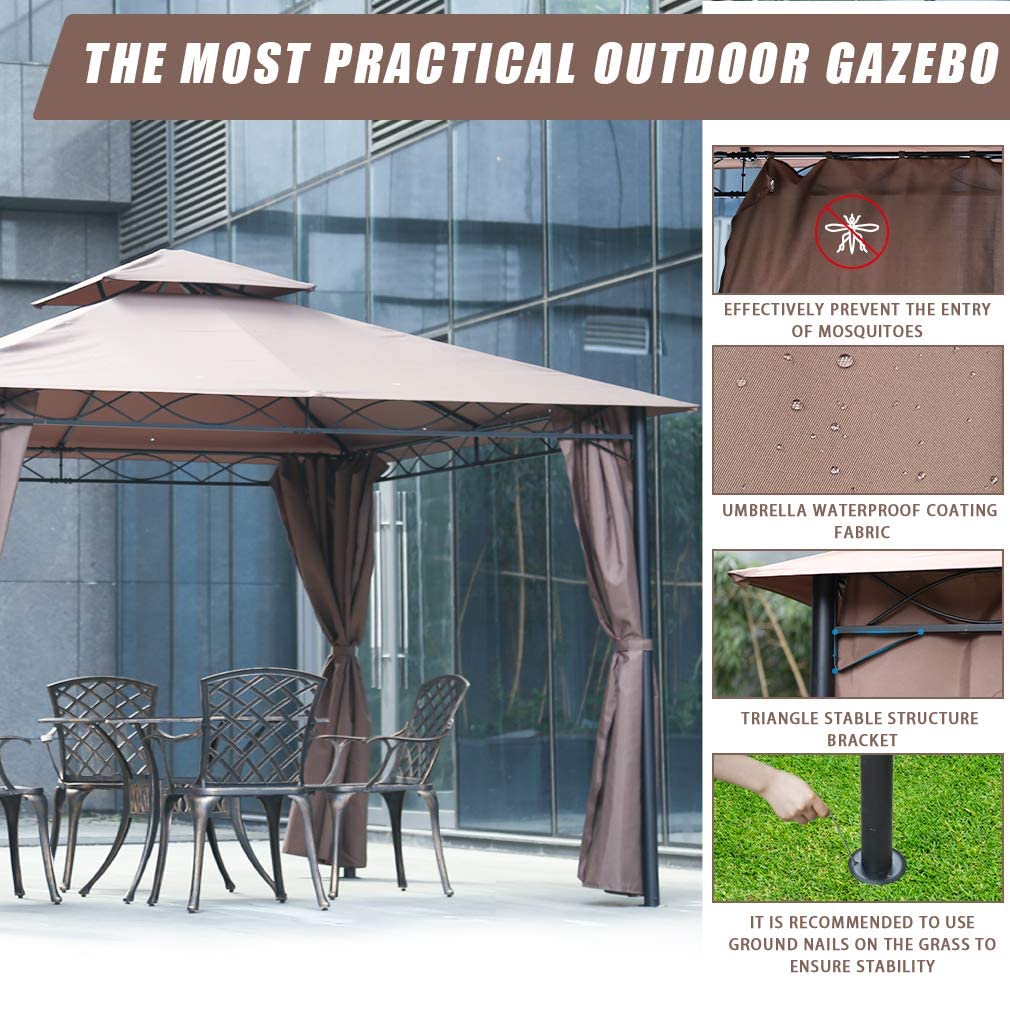 FDW Canopy Tent Gazebo 10 X 13 Grill Gazebo For Patios