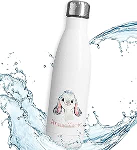 Vixar Gourde Personnalisée En Forme De Papillon Avec Votre Textenom Aquarelle Animaux, Bouteille Isotherme à Double Paroi En Acier Inoxydable Pour Boissons Sportives 500 Ml