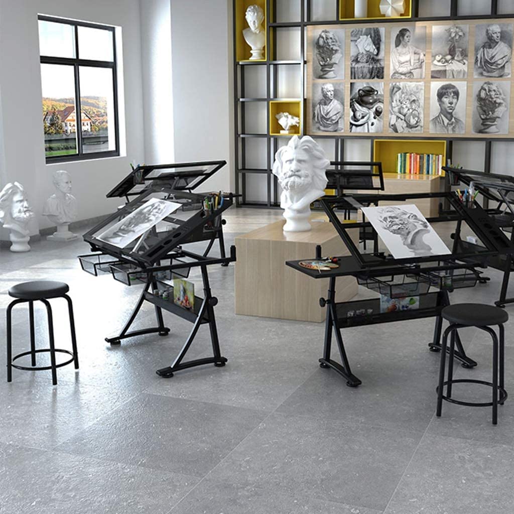 Tavolo da Disegno Tavolo da disegno regolabile in altezza, scrivania da disegno con altezza regolabile per design artistico disegno scrittura pittura artigianato lavoro di disegno e studio, senza sgab