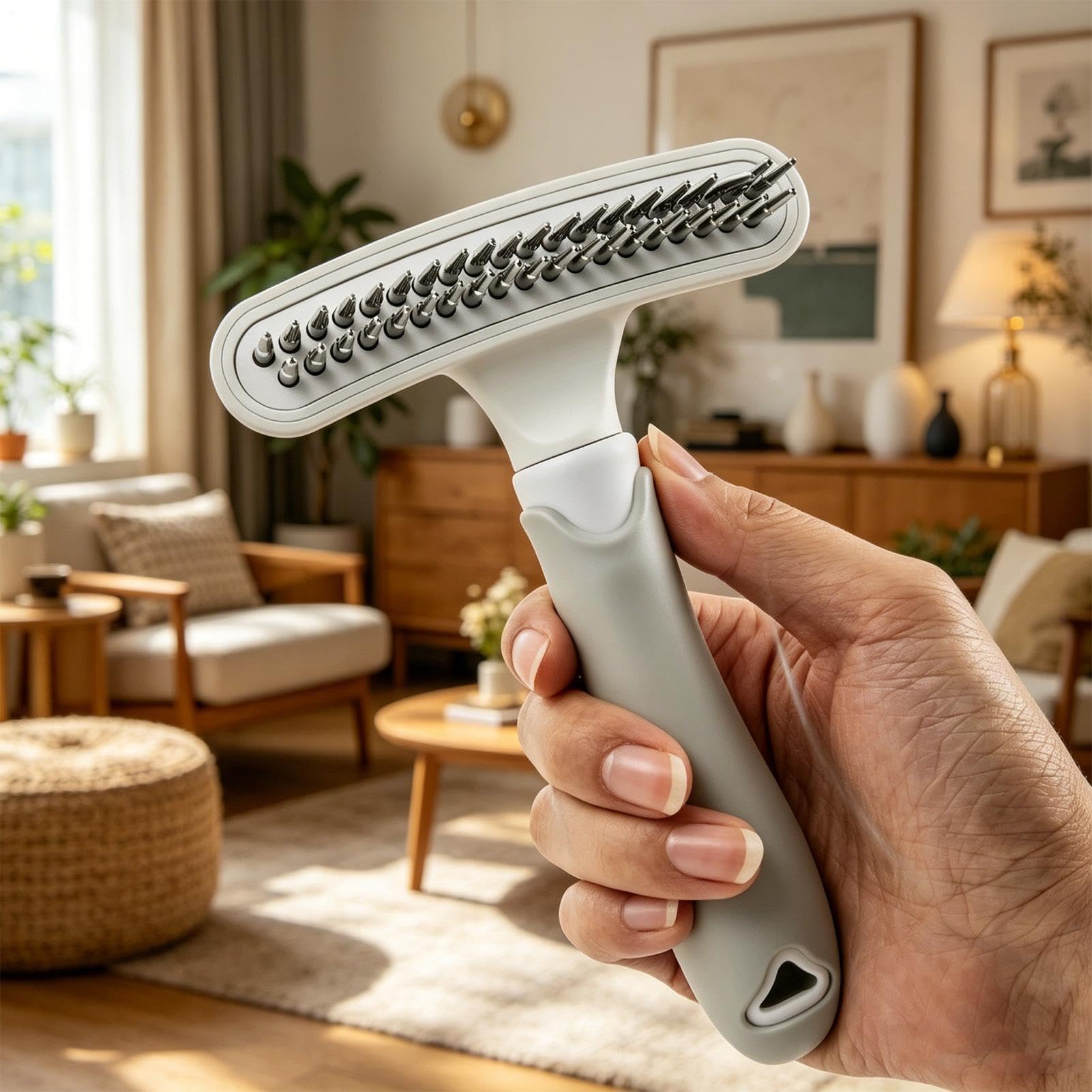 Hundehaar-Striegel | Edelstahl Ergonomisch Rostfrei | Enthaarungsstriegel für und Outdoor | für lange kurze dicke lockere Haare täglich Zuhause Indoor Reise