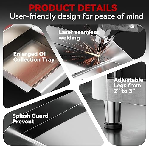 Miniatura 5 de CROSSON Plancha eléctrica comercial de encimera de 24 x 16 pulgadas, parrilla eléctrica superior plana de 120 V3500 W, placa de cocina cromada