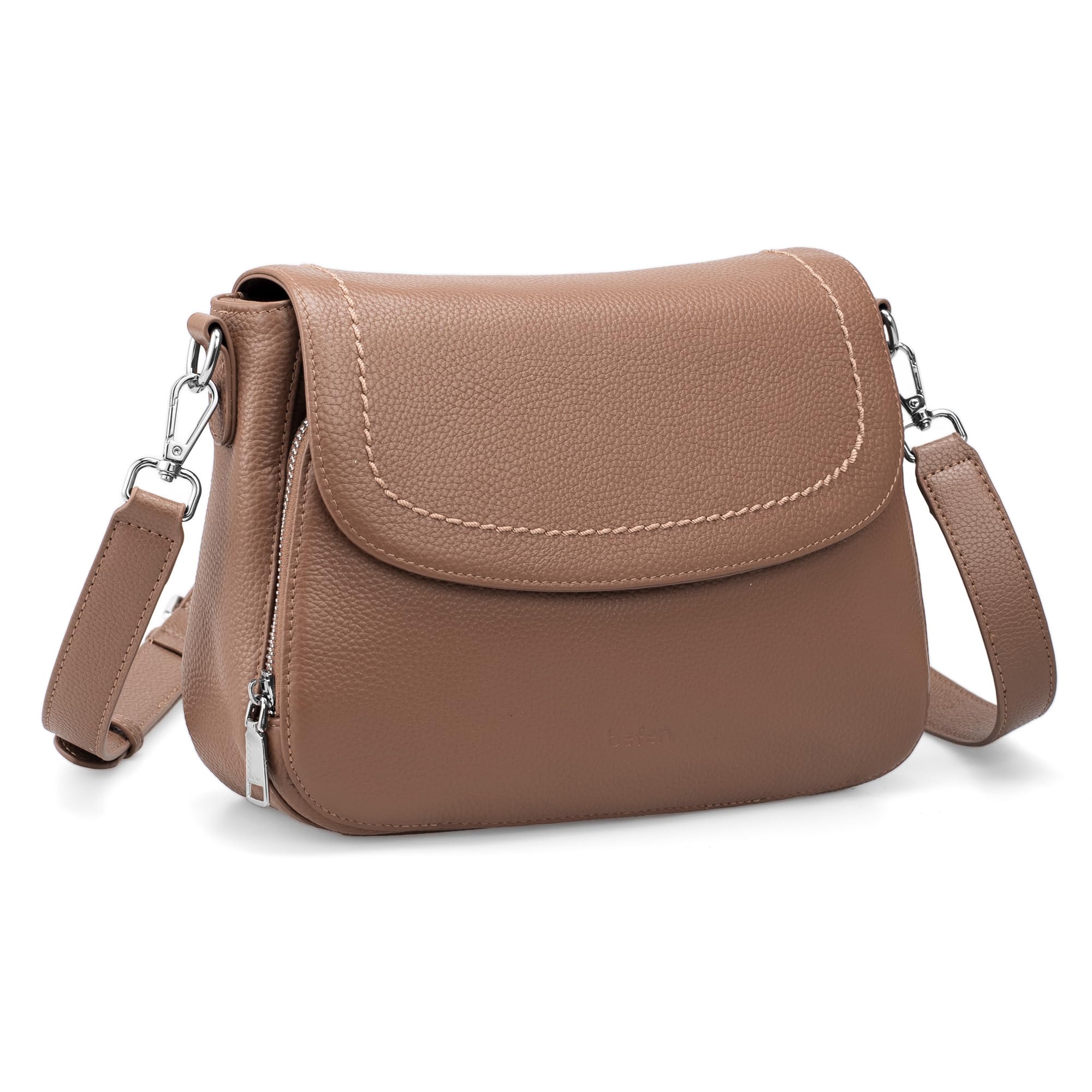 befen Genuine Leather Crossbody with Built-in RFID Wallet