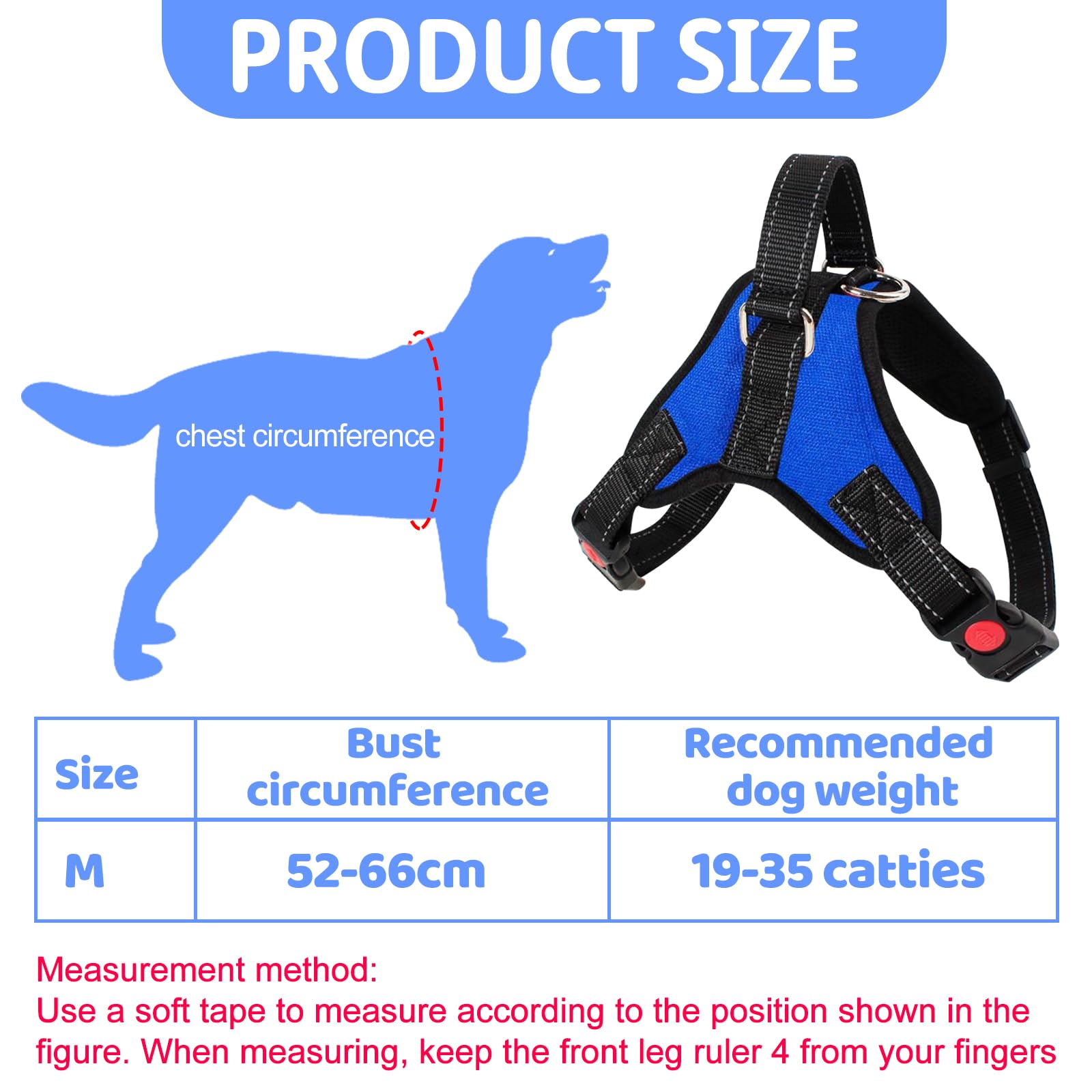 DAVBNM Dog Harness No Pull, Adjustable Assistance Service Dog Vest with Safety Buckle - Image 2