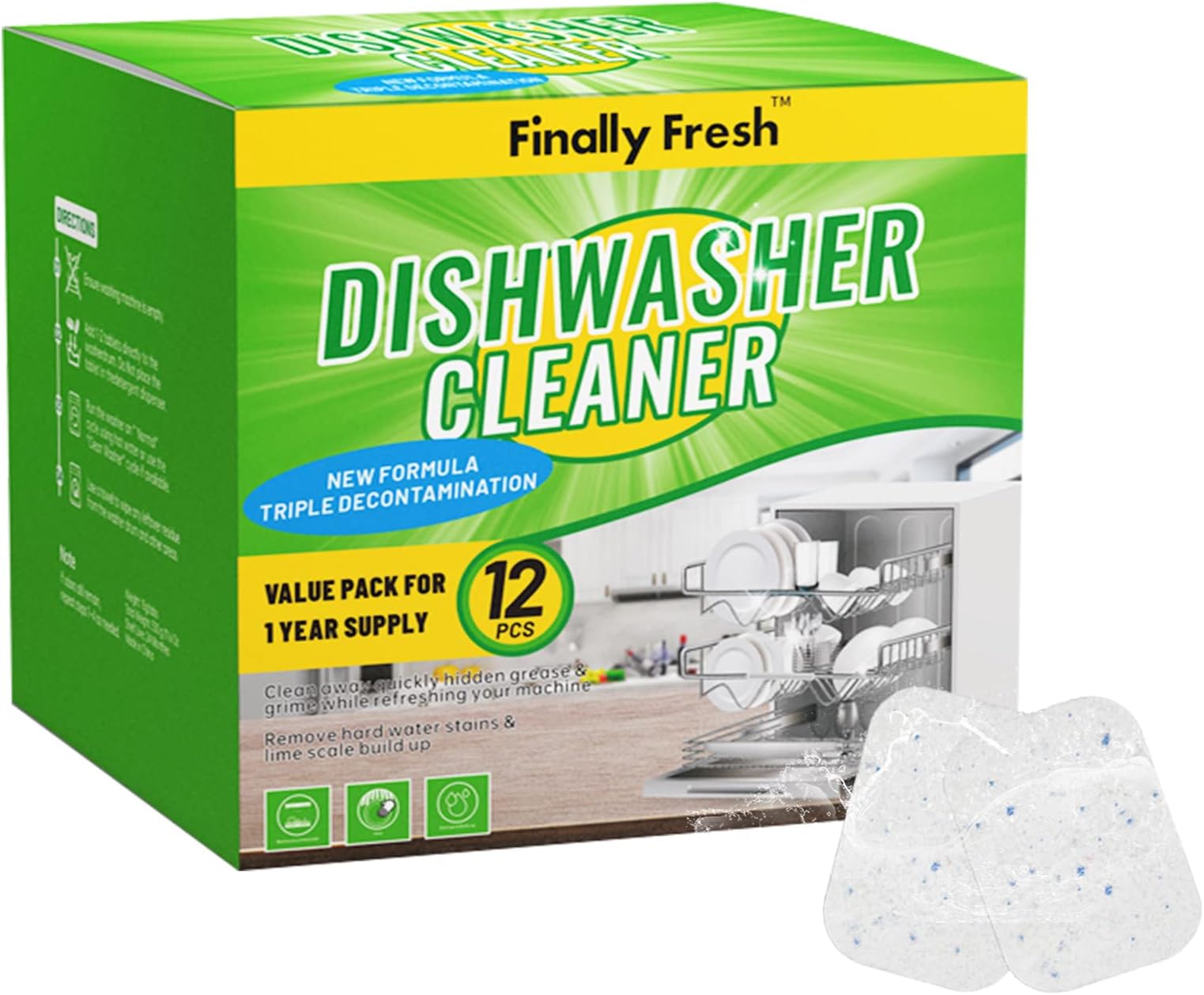 Xcleen Dishwasher Cleaner and Deodorizer Tablet 25 Count