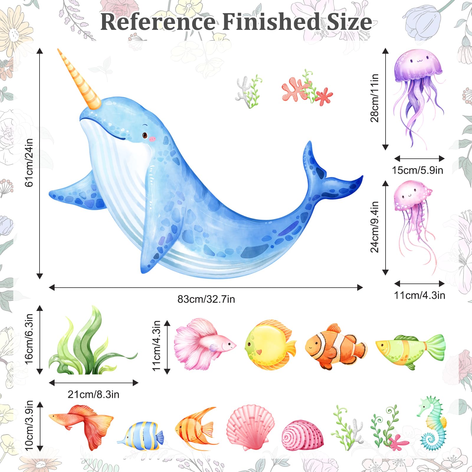 Under The Sea Wall Decals – Peel & Stick Ocean Wall Art For Kids Room, Nursery, Or Any Space That Needs Some Sea Magic!