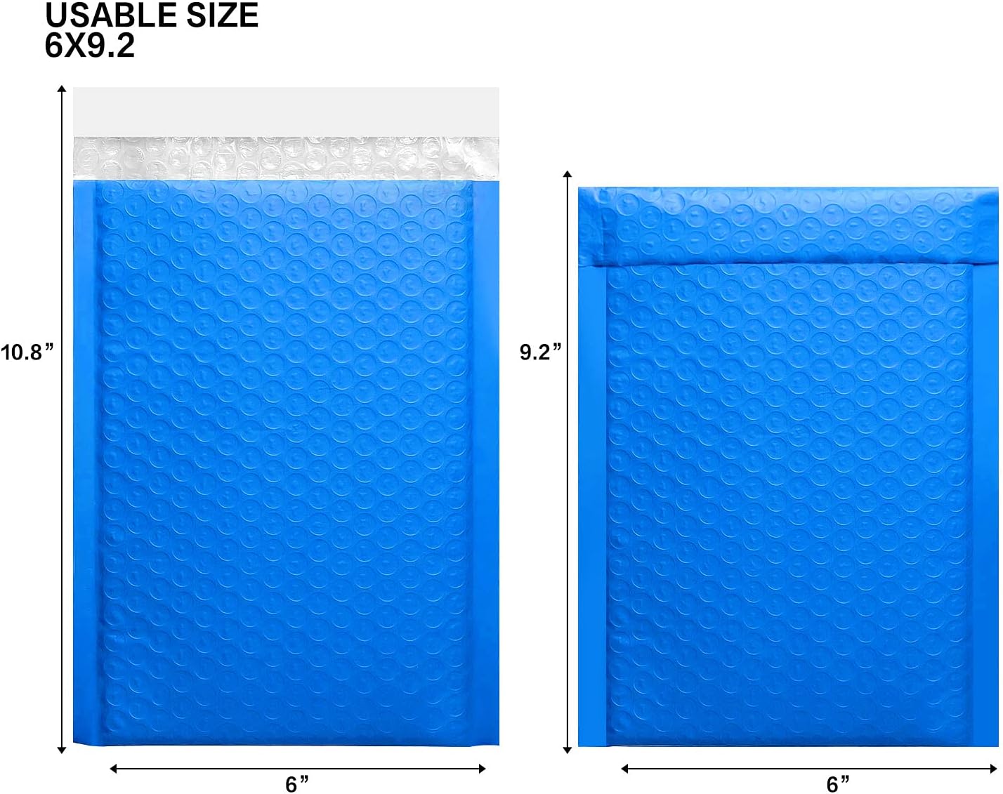 HERKKA 6x10 Inch Teal Poly Bubble Mailers Padded Envelopes Self Seal Envelopes Bags Pack of 25 (Inside Size: 6x9")
