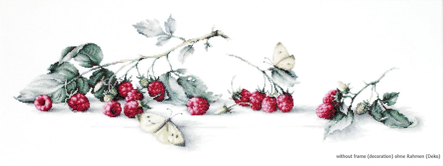 Luca-S Raspberries Counted Cross Stitch Kit, Pack of 1