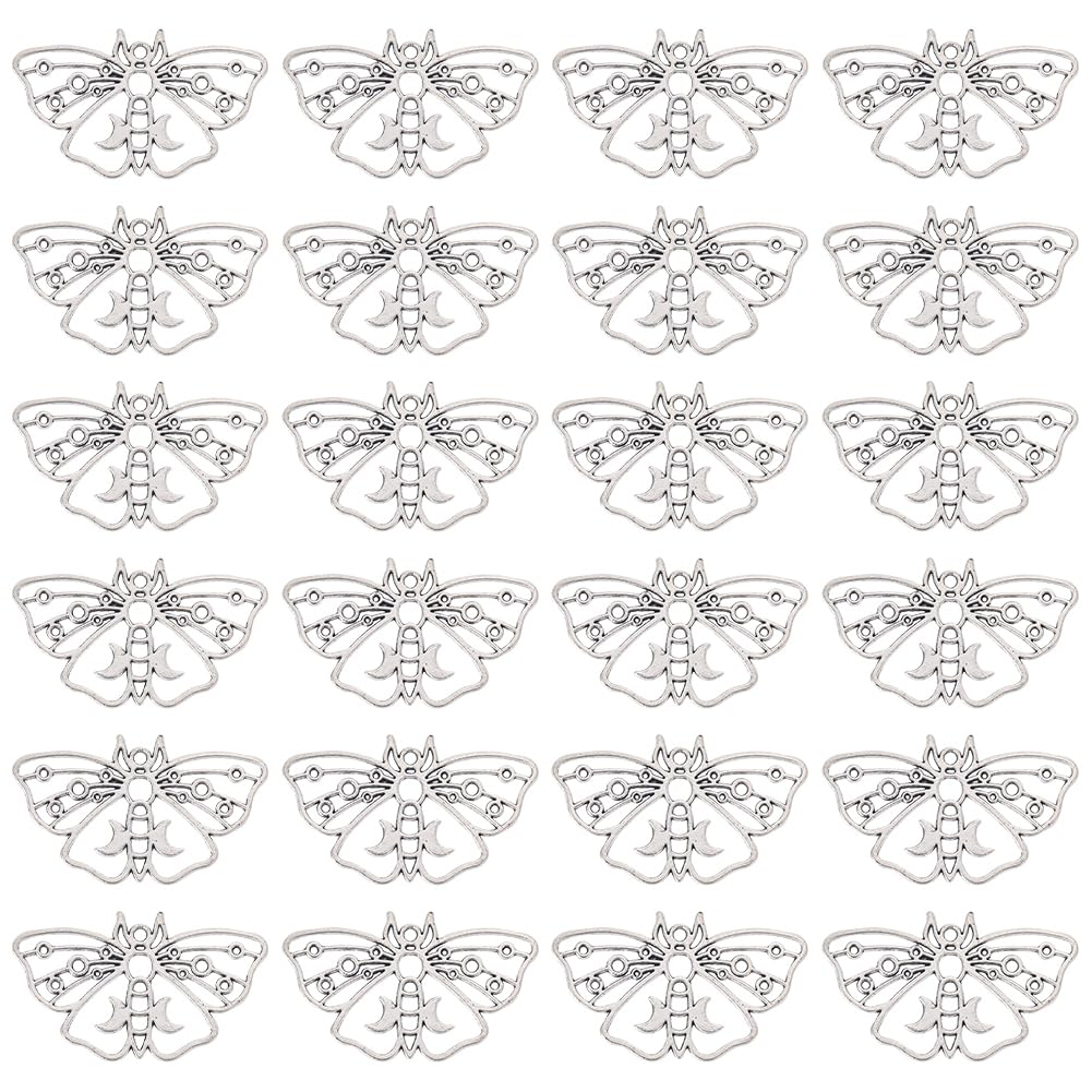 Breloques Luna Moth légères pour assembler des boucles d'oreilles gothiques sans douleur