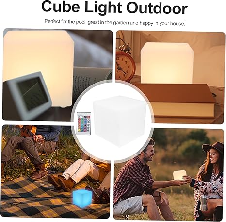 DOITOOL DOITOOL Outdoor Waterproof Led Cube Lamp Remote Controlled Changing Colors for Garden Pool Party photo 2