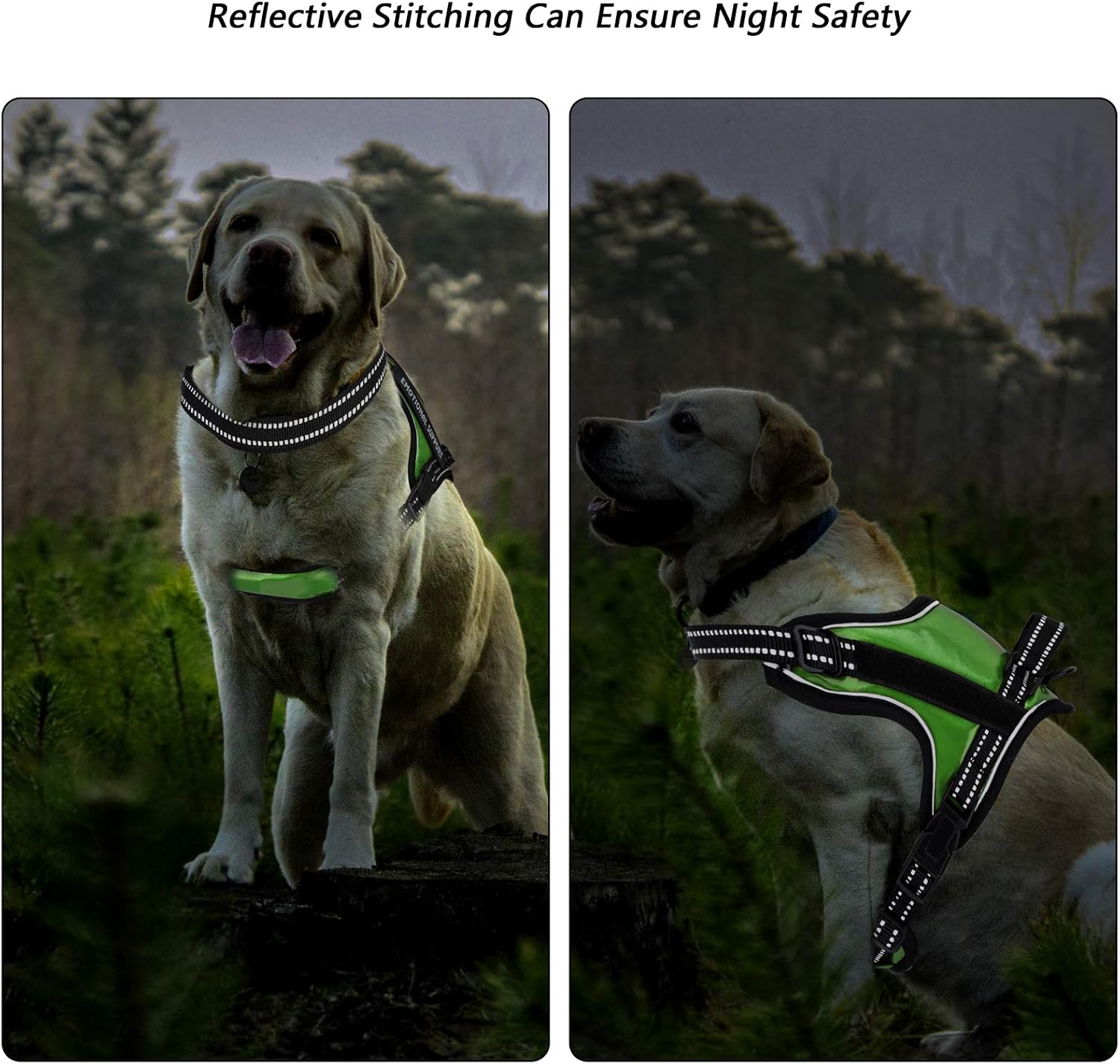Emotional Support Dog Vest Harness, No Pull Dog Vest Harness with Strong Handle Adjustable Reflective Dog Vest for Outdoor Activities Easy On and Off Dog Vest Harness for Small to Large Dogs
