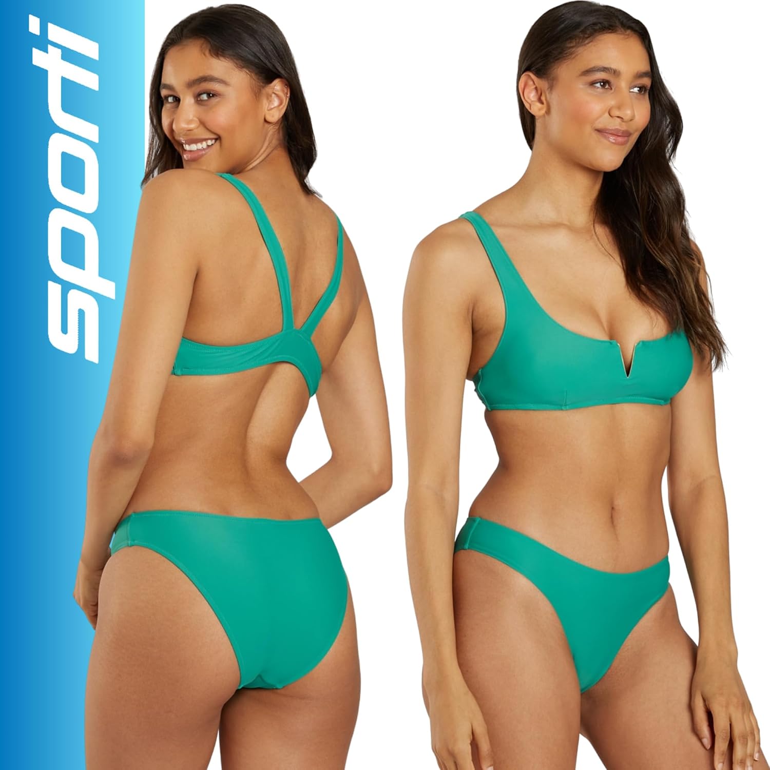 Sporti Women's Bikini Bottoms for Swimming, Surfing, Quick-Drying, Chlorine Proof, Printed Cheeky, Soft & Comfy Suit