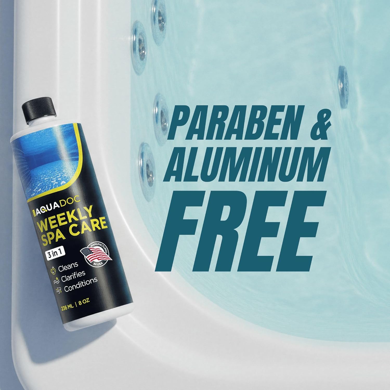 AquaDoc 3 in 1 Hot Tub Weekly Care - Concentrated Spa Water Conditioning Treatment to Help Reduce Residue, Improve Water Appearance, Enhance Comfort - Hot Tub Chemicals Made in USA - 8 oz - Image 7