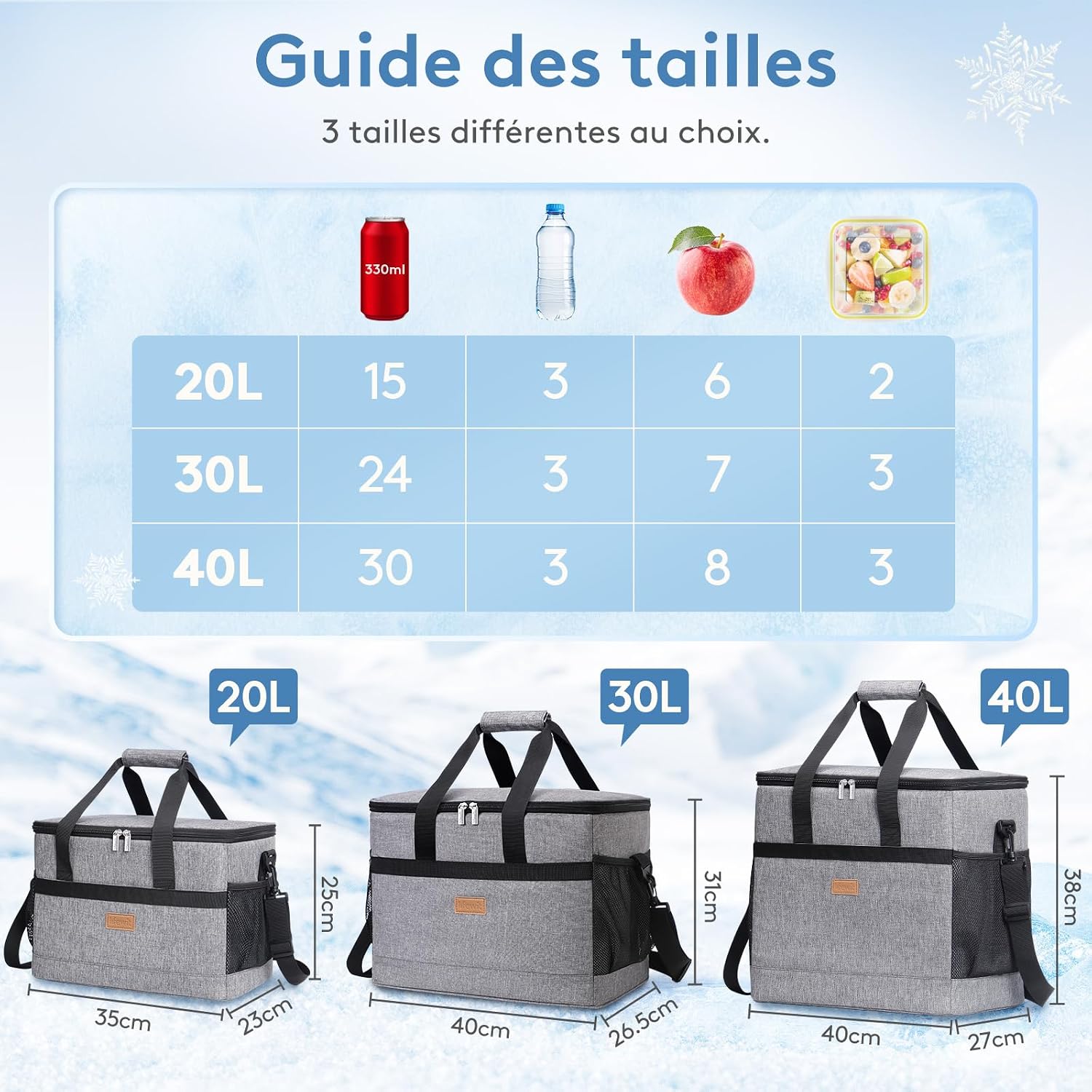 Lifewit Sac Isotherme 30L, Grand Format Glaciere Souple Isothermes, Portable Sacs Isotherm Courses Surgelés pour Voyage, — vue 2