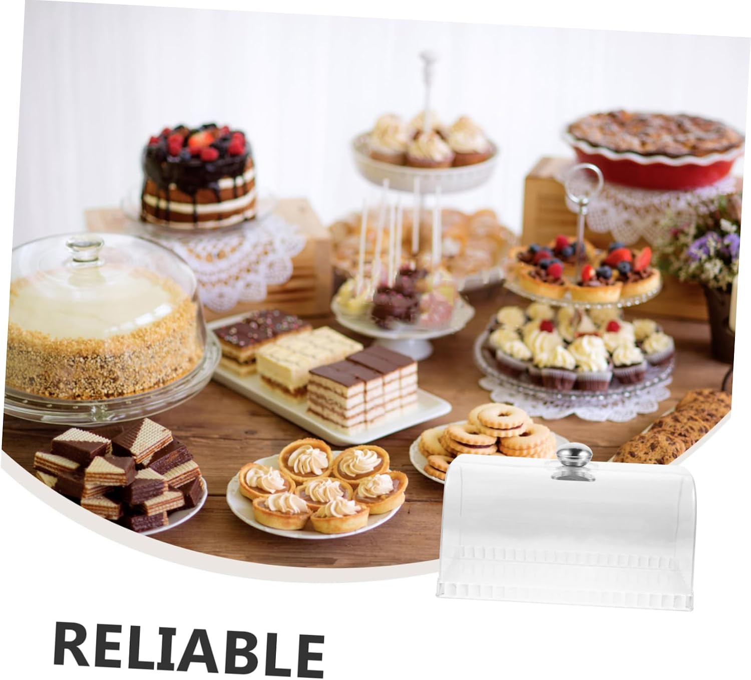 Rectangular Cake Cover Lid Food Tray Protector Dustproof Dessert Display for Bakery Restaurant Kitchen Use