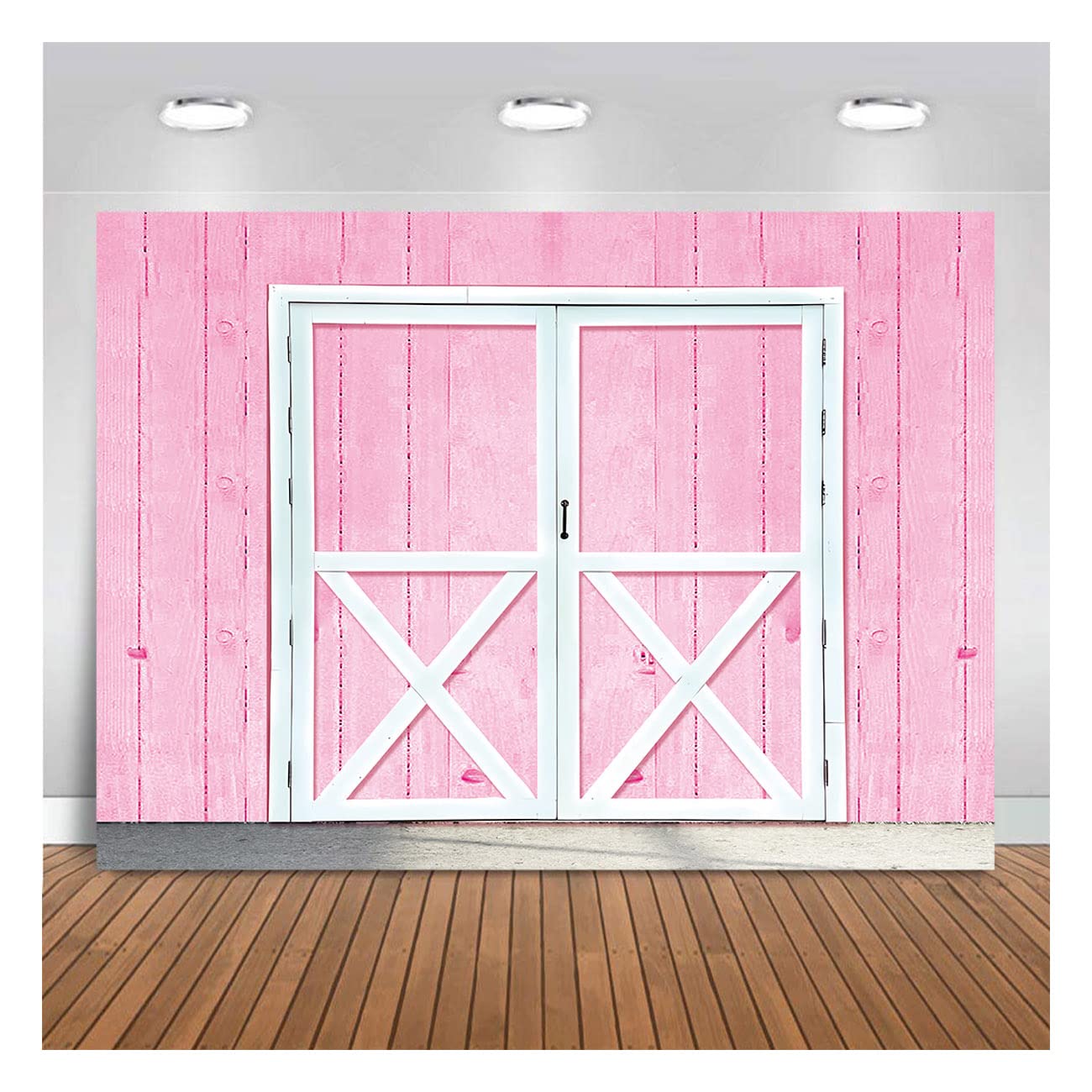 Pink Barn Wooden Photo Backdrop Spring Western Farm Photography Background Cowgirl Banner Kids Portrait Photo Tapestry Booth Studio Props 7x5ft