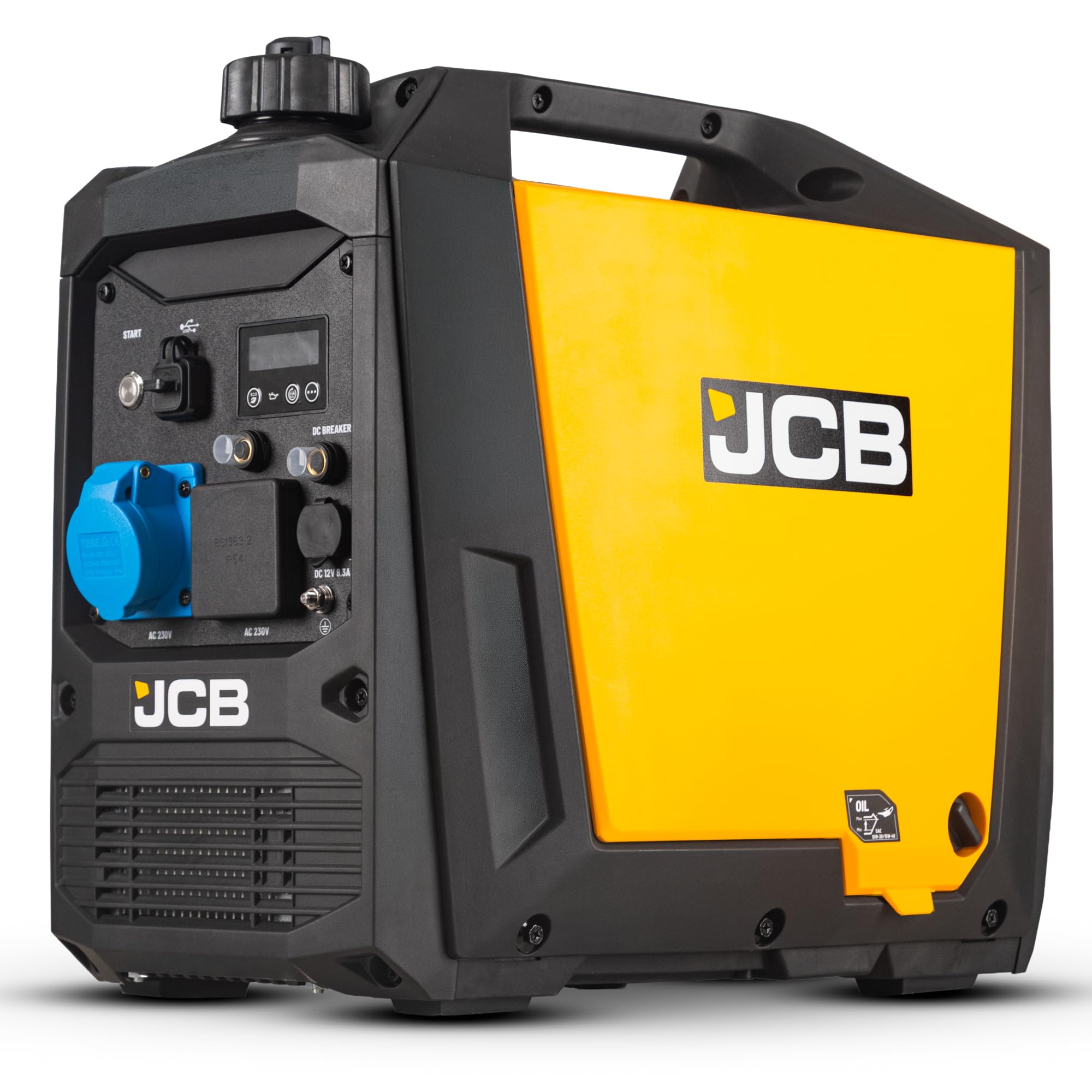 JCB 3.4kW Petrol Inverter Generator | 230V, 3.4kW Maximum Output, Pure Sine Wave, Electric Start, Portable Petrol Generator, 3 Year Warranty