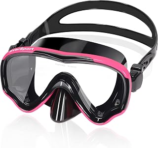 EverSport Adult Swim Goggles with Nose Cover - Anti-Fog Tempered Glass Diving Mask, Wide 180° View, No Blur for Men Women Youth