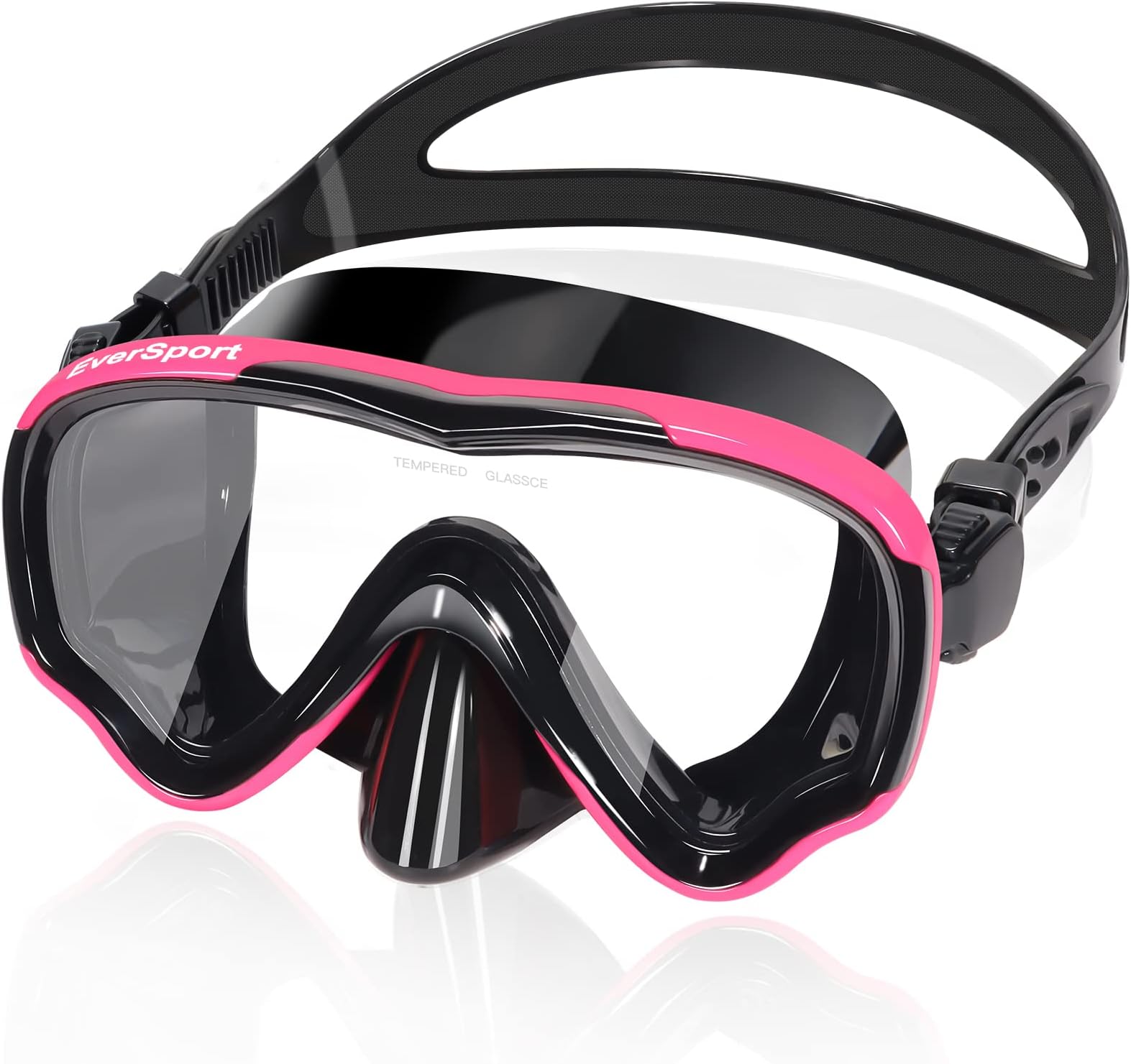 EverSport Swim Goggles Adult with Nose Cover for Women Men Leak Proof Anti-Fog Clear Wide View Diving Mask Open Water Pool Swimming Goggles Silicone Shower Goggles Youth Snorkel Junior Nose Goggles