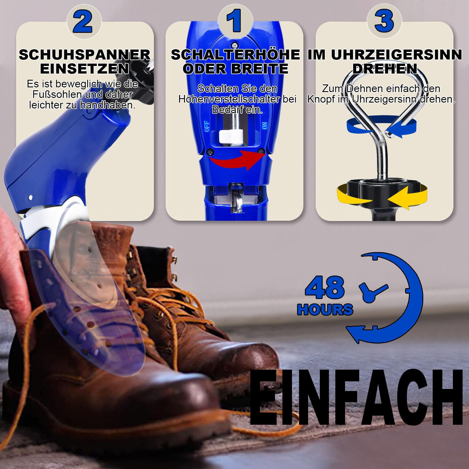 Horma para botas de hombre y mujer, longitud ajustable, ancho y alto, ideal para botas de empeine ancho y ancho de botas.