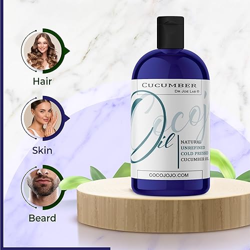 Miniatura 4 de Dr Joe Lab Aceite de semilla de pepino: puro, sin refinar, prensado en frío, sin diluir, sin OMG, aceite portador virgen para piel, cabello, uñas,