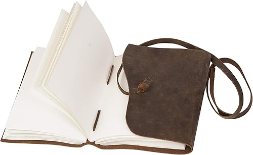 Miniatura 71 de Diario de viaje de cuero, cuaderno encuadernado vintage hecho a mano para hombres y mujeres, acabado antiguo, cuero de búfalo auténtico, papel