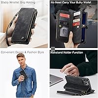 Vista 4 de Defencase Funda para iPhone 13 Pro Max, para iPhone 13 Pro Max, funda tipo cartera para mujeres y hombres, correa magnética de piel sintética