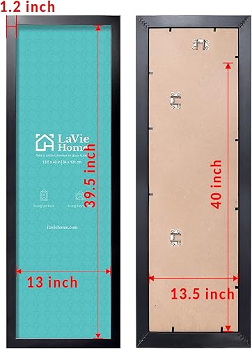 Vista 581 de LaVie Home - Portarretratos de 18 x 24 pulgadas, fotos de 16 x 20 pulgadas con paspartú, de 18 x 24 pulgadas sin paspartú, plexiglás pulido, Negro