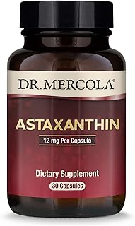 Dr. Mercola, Organic Astaxanthin Dietary Supplement Capsules, 12mg, 30 Servings (30 Capsules), Antioxidant, Non GMO, Soy F...