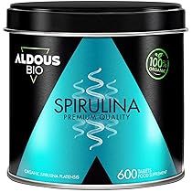 Spirulina Bio – 600 – Alto Dossagio 3000mg per +3 Mesi – Alga Spirulina Bio Pura 100% Naturale – ALDOUS