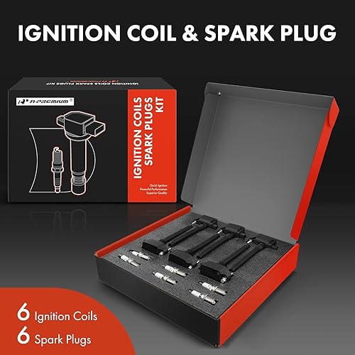 Miniatura 2 de A-Premium Juego de 6 bobinas de encendido y bujías de iridio compatibles con Jeep Grand Cherokee Wrangler Dodge Durango Chrysler Pacifica Ram 1500