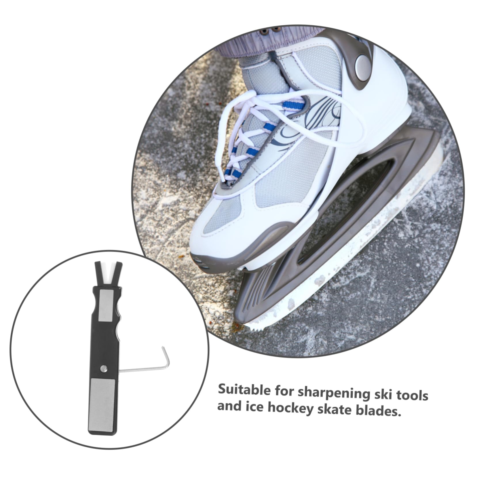Toddmomy Portable Ice Skates Sharpener Roller Skating Accessories Ice Skate Blade Grinder Stone