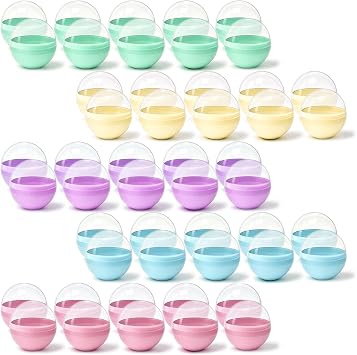 Bettli 50 Pcs 2 Inch Vending Machine Capsules Gumball Machine Capsules Gachapon Machines Plastic Ball Box Can Fill Prize Balls 5 Colors