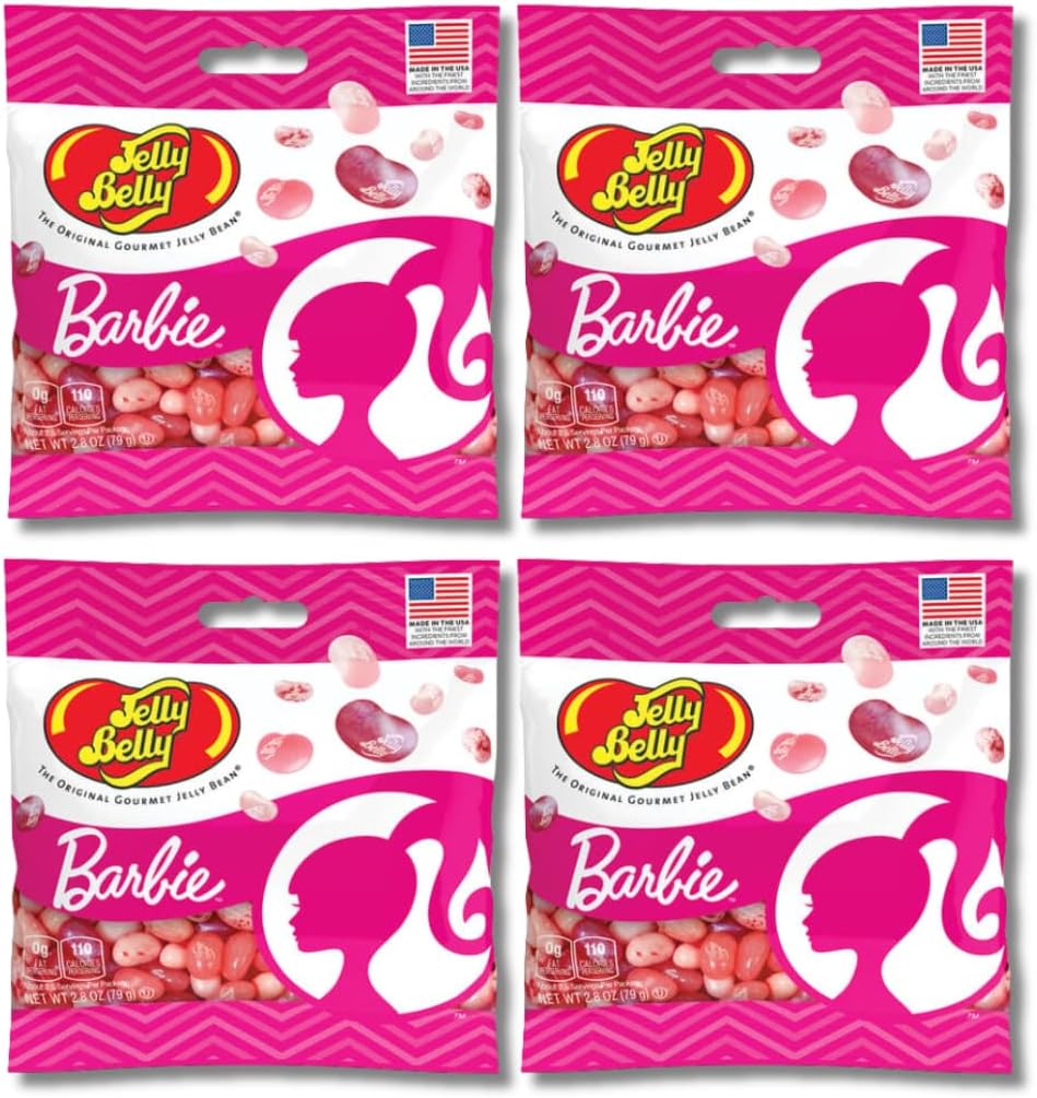 Jelly Belly Barbie Jelly Beans - Gift Pack of 4, 2.8 oz. Bags By Lyza's Sweets & Treats