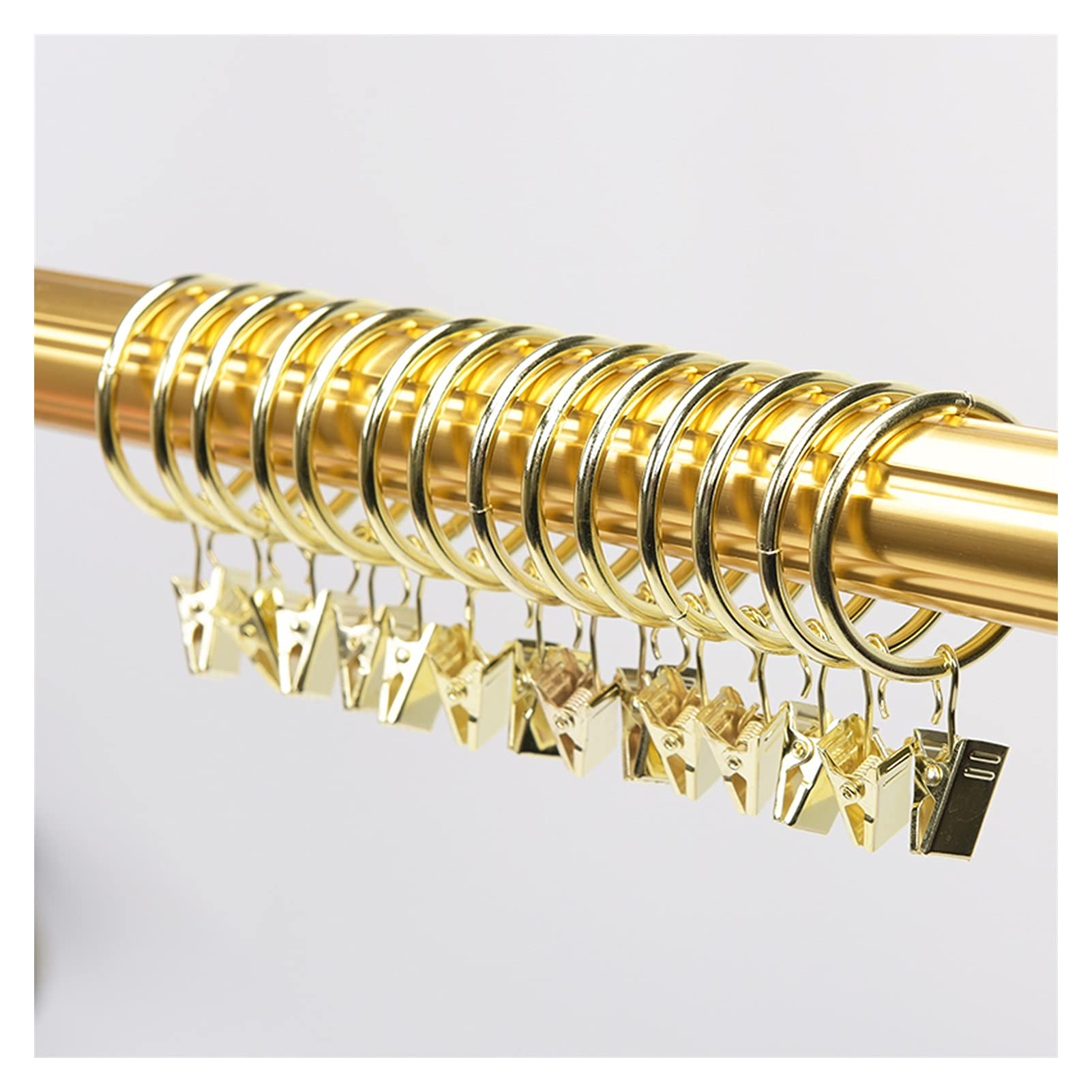 Gordijnringen 10 stks verdikt gordijnring zware metalen gordijnclip glijdende oogje ringen 1,4 inch gordijn accessoires (goud) Blinde accessoires