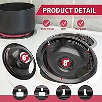 Vista 8 de W10196405 W10196406 - Sartenes de goteo para estufa eléctrica, compatibles con Whirlpool Electric Range-Thickening para evitar doblado, juego de 4