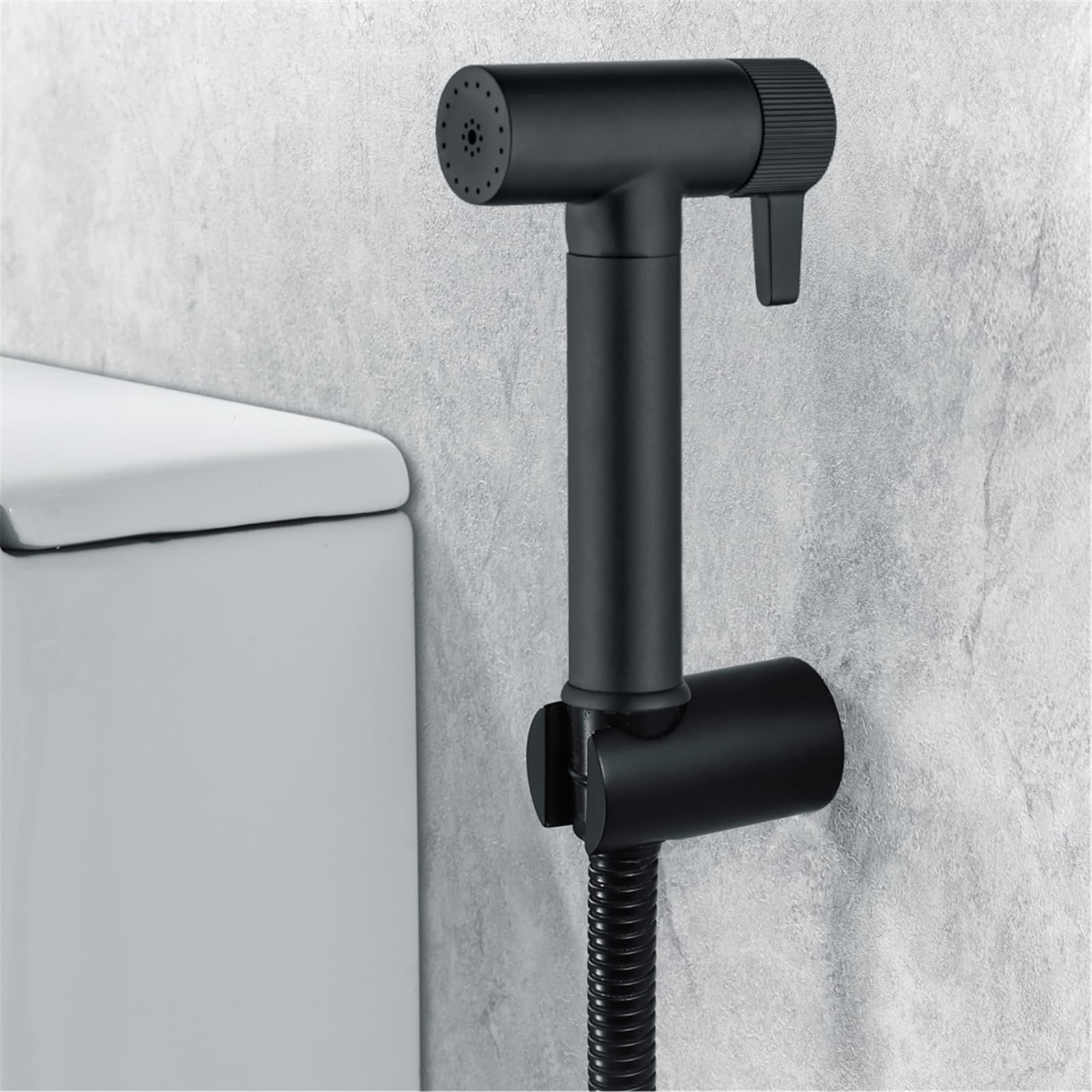Doccetta per Bidet Nero Spruzzatore per Bidet Ottone Idroscopino per WC, con Spruzzatore a Doppia Funzione in Ottone, 1.2M Tubo Doccia, Staffa