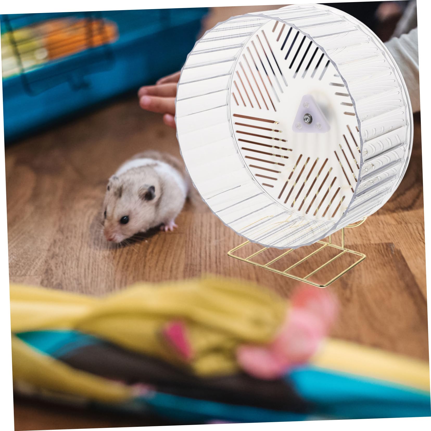 Rueda de Hámster Estable Soporte para Pequeños Roedores, Material Plástico y Aleación, Aumenta la Actividad y Alivia el Aburrimiento en Jaulas de Mascotas