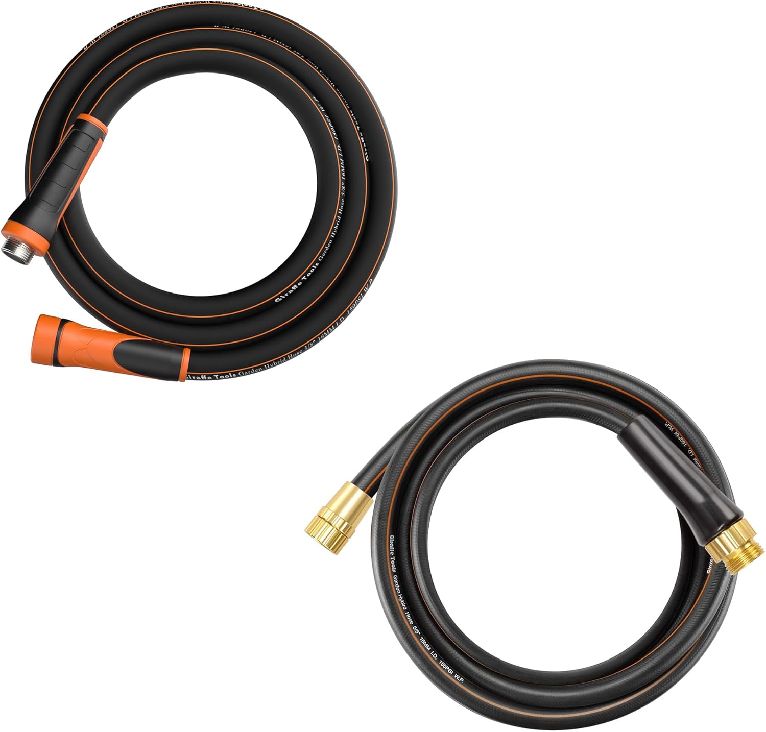 Giraffe Tools Short Leader Garden Hose 10 ft, Heavy Duty Black Garden Hose 5/8 in. with Garden Leader Hose 10ft x 5/8", Short Water Hose Heavy Duty, Flexible