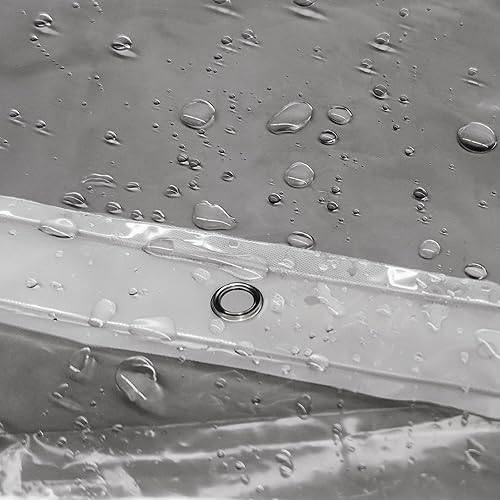 Vista 39 de Barossa Design - Forro de cortina de PEVA para ducha, calidad prémium, sin olor químico, no contiene PVC ni BPA, ligero, tamaño estándar, con 3 Gris