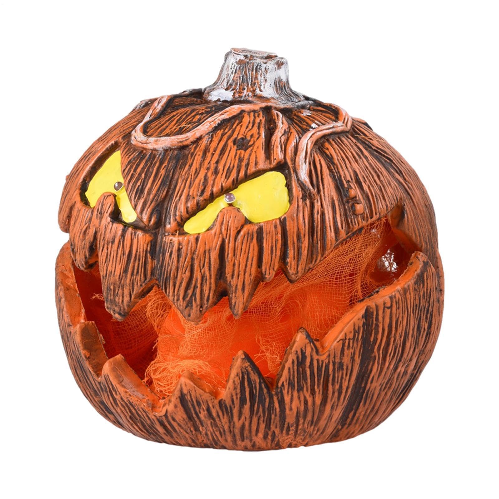 Świecąca Dynia Halloweenowa Straszna Figurka Oświetleniowa Dekoracyjna | Straszne Lampiony Dyniowe przeznaczone do jesiennych dekoracji drzwi, trawnika, sypialni i