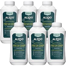 ALZOO My Fresh Coop Chicken Coop Deodorizer Concentrated Mineral-Based Odor Control Granules for Backyard Chickens, Helps Keep Bedding Fresh Longer, Evergreen Scent, 26.6 Oz, Pack of 6