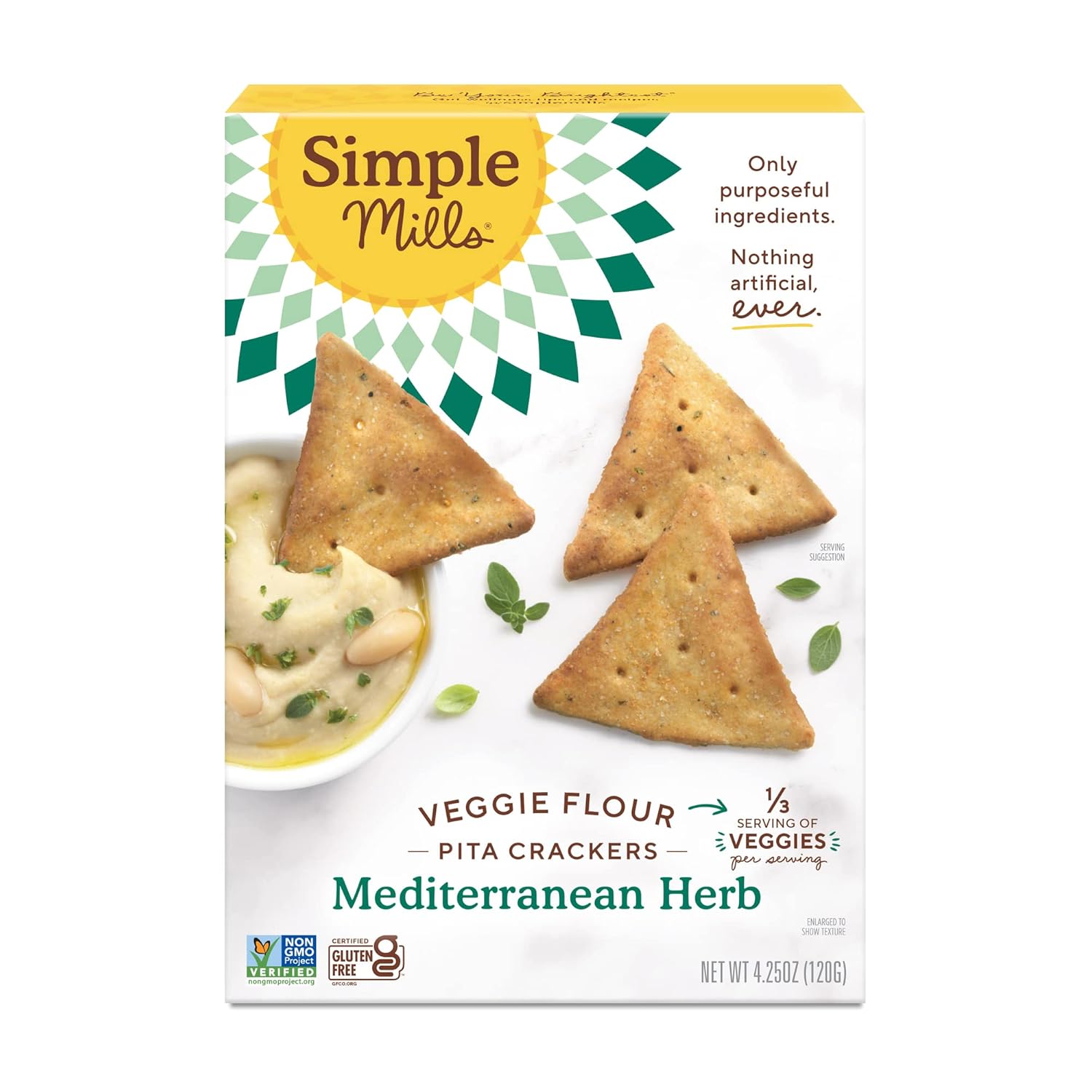 Simple Mills Veggie Pita Crackers, Mediterranean Herb