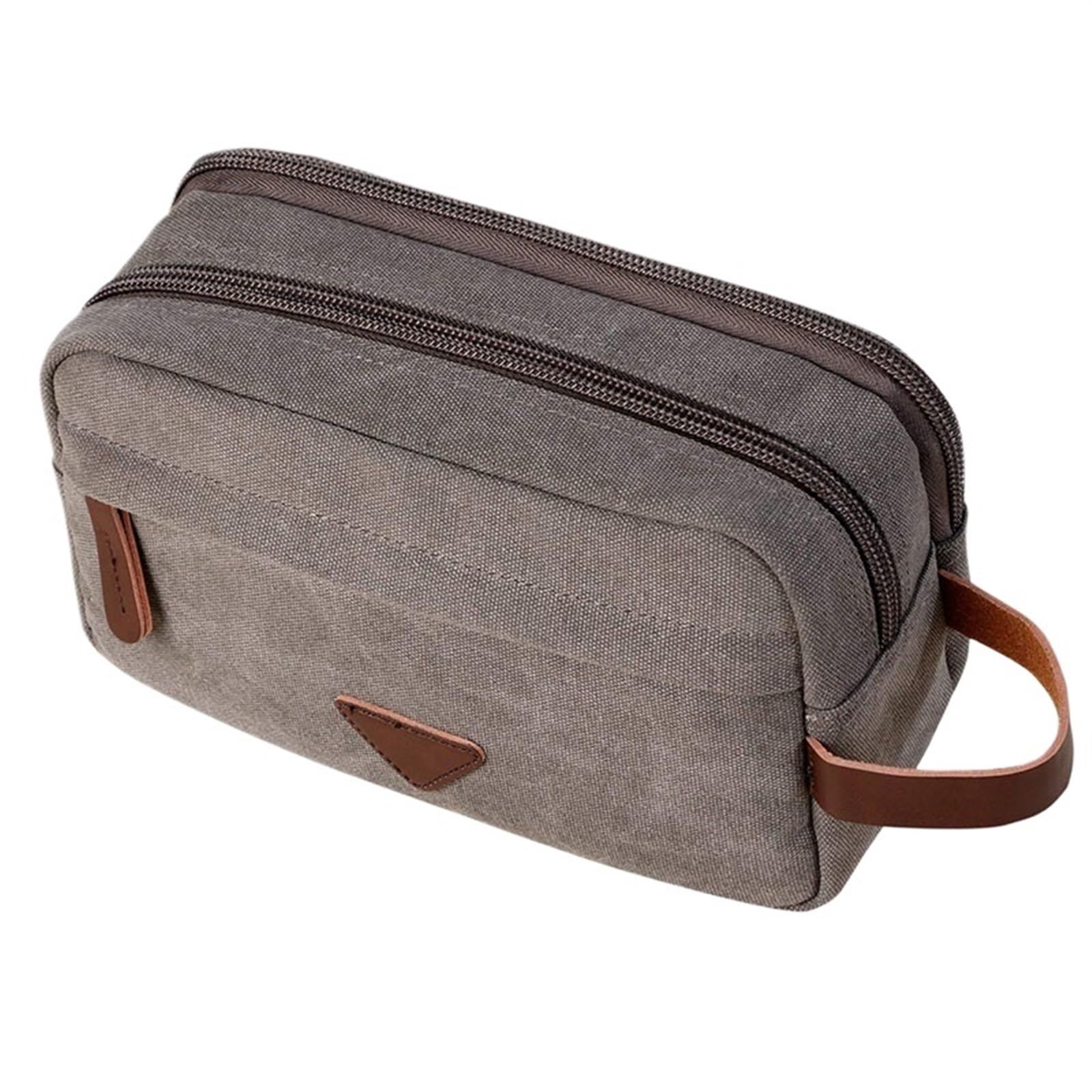 Beauty Case da Appendere Impermeabile Borsa da Uomo con Pochette, Kit da toeletta, Organizer for Cosmetici, Borsa da Viaggio in Tela, Beauty Case da Donna(Grey)