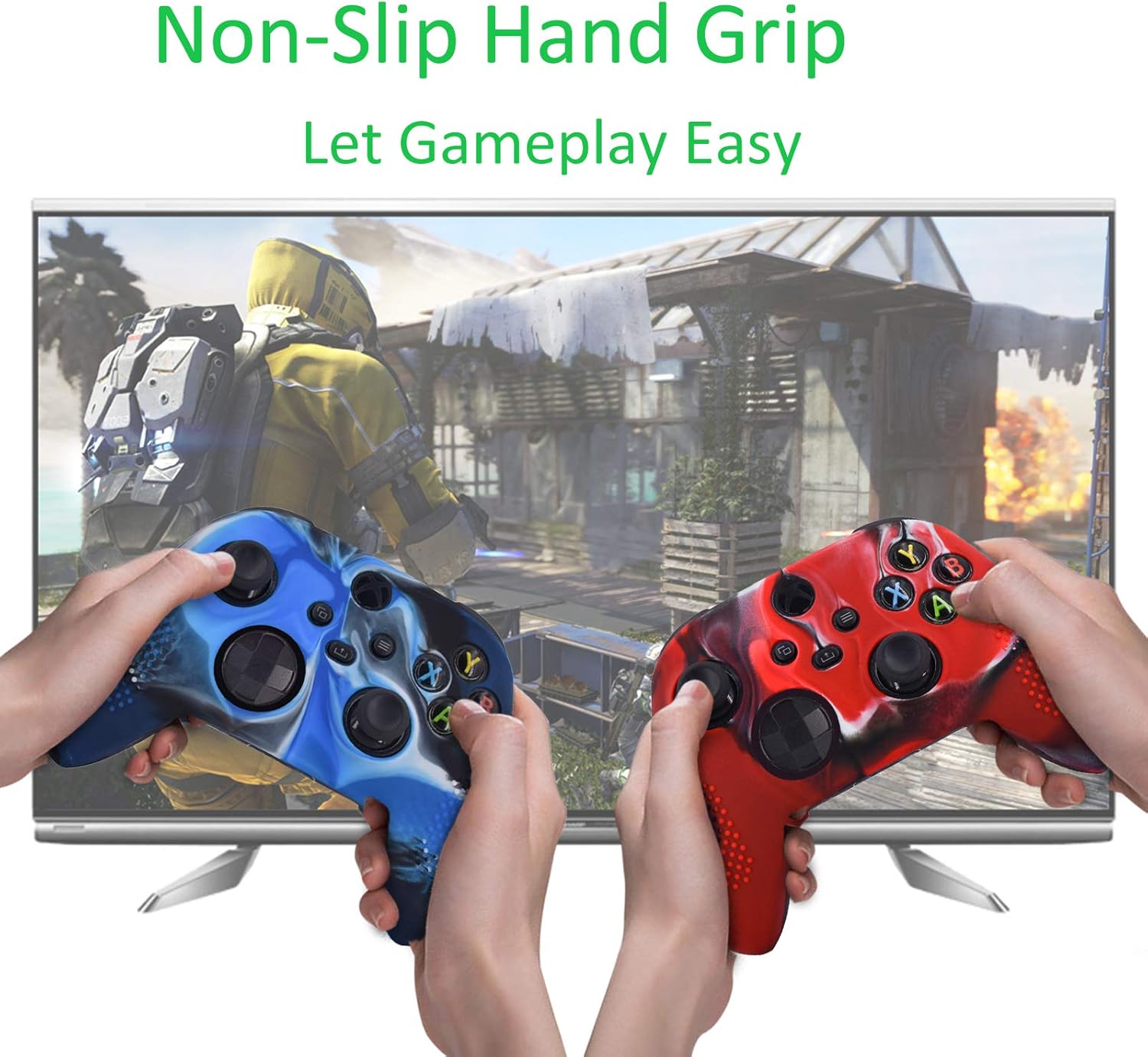 Skin Cover for Xbox Series X/S Controller Silicone Skin Anti Slip SX Controller Grip Case Protector - 8pcs Pro Thumb Grips-Black